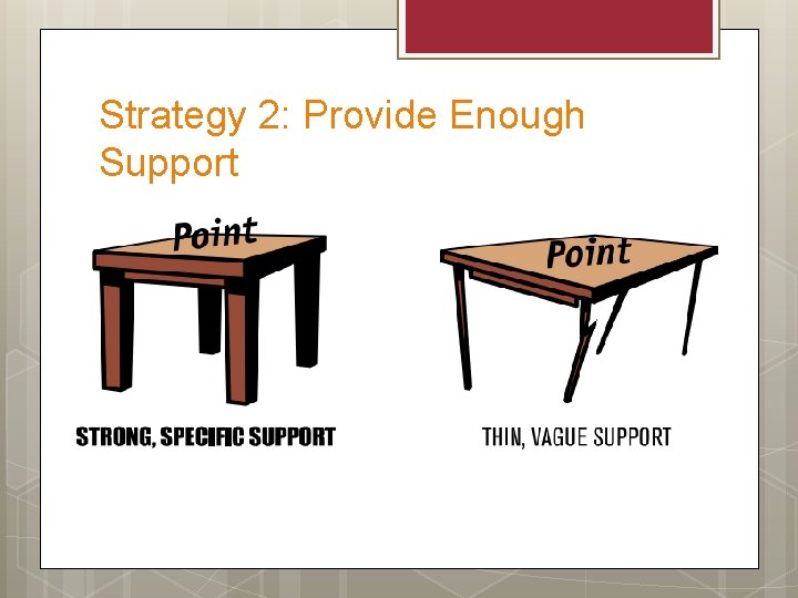 Strategy 2: Provide Enough Support 