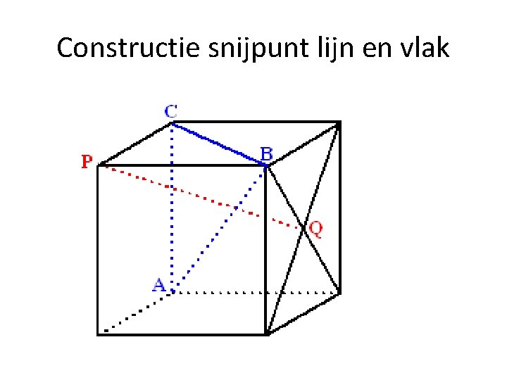 Constructie snijpunt lijn en vlak 