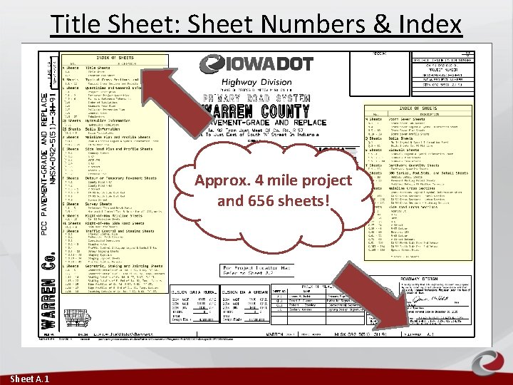 Title Sheet: Sheet Numbers & Index Approx. 4 mile project and 656 sheets! Sheet Title Sheet: Sheet Numbers & Index Approx. 4 mile project and 656 sheets! Sheet
