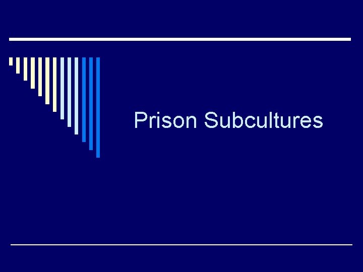 Prison Subcultures 