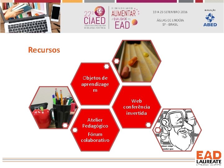 Recursos Objetos de aprendizage m Atelier Pedagógico Fórum colaborativo Web conferência invertida 