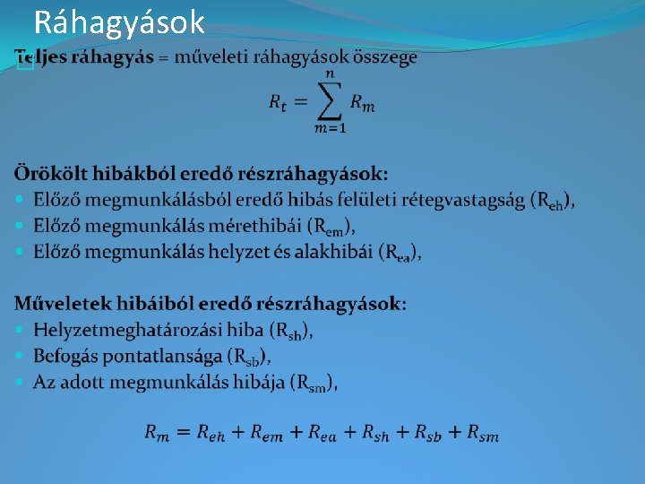 Ráhagyások � 