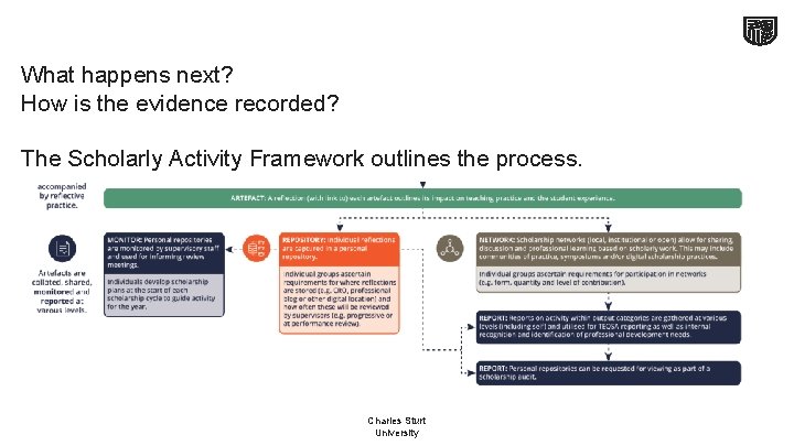 What happens next? How is the evidence recorded? The Scholarly Activity Framework outlines the