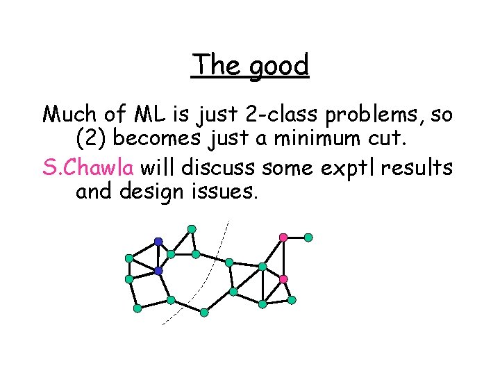 The good Much of ML is just 2 -class problems, so (2) becomes just