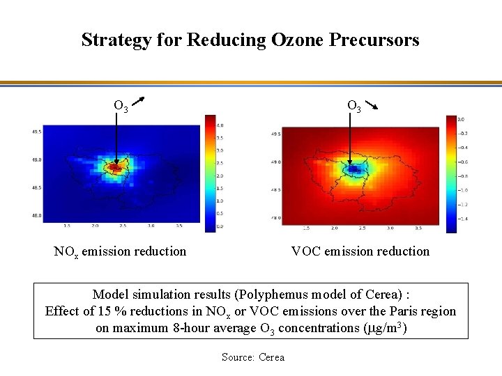 Strategy for Reducing Ozone Precursors O 3 NOx emission reduction VOC emission reduction Model