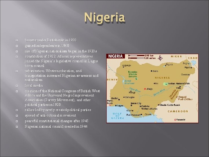 Nigeria became under British rule in 1900 gained independence in 1960 rise of Nigerian