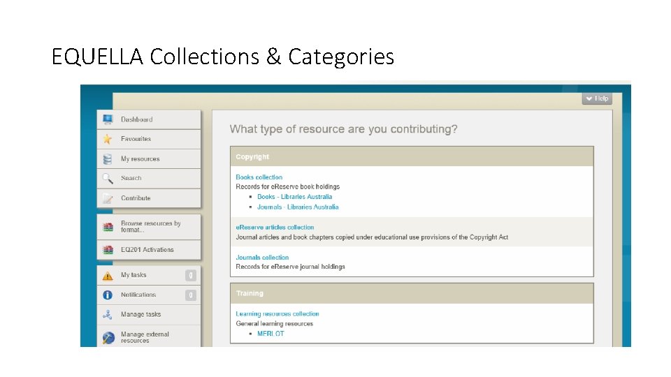EQUELLA Collections & Categories 