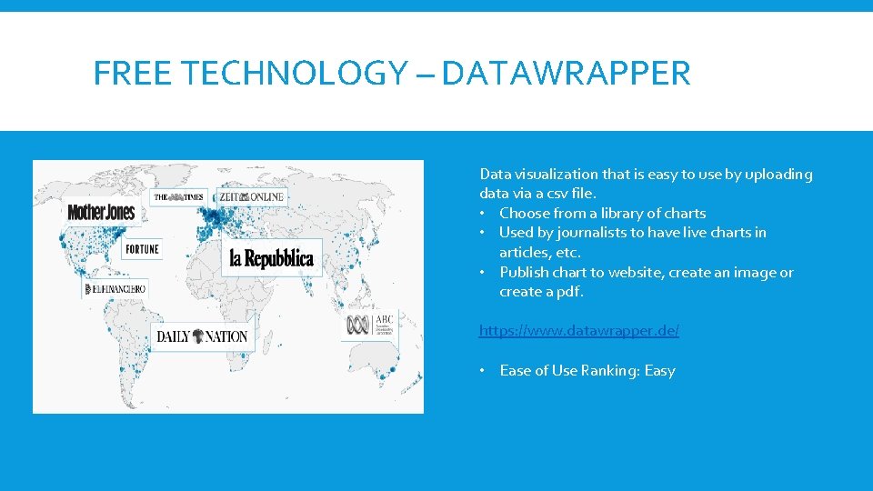 FREE TECHNOLOGY – DATAWRAPPER Data visualization that is easy to use by uploading data