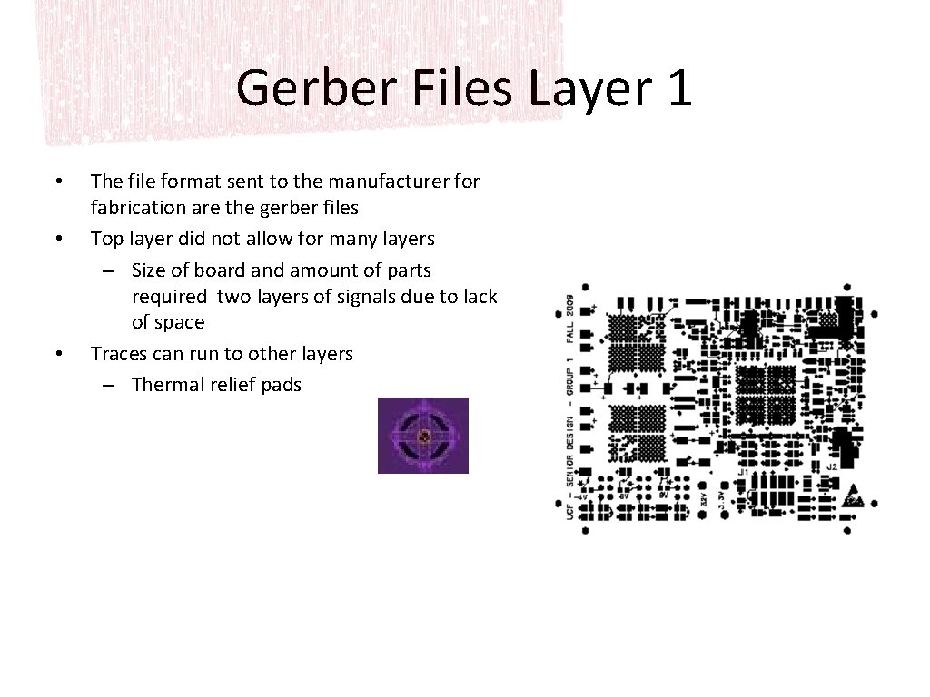 Gerber Files Layer 1 • • • The file format sent to the manufacturer