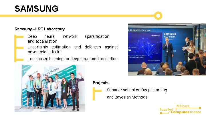 SAMSUNG Samsung–HSE Laboratory Deep neural network sparsification and acceleration Uncertainty estimation and defences against