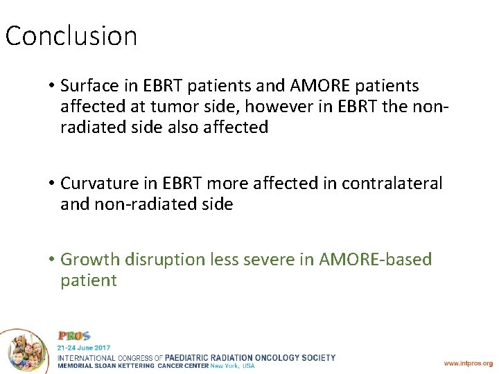 Conclusion • Surface in EBRT patients and AMORE patients affected at tumor side, however