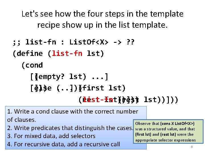 Let's see how the four steps in the template recipe show up in the
