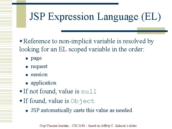 JSP Expression Language (EL) w Reference to non-implicit variable is resolved by looking for