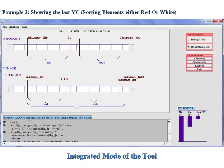 Example 3: Showing the last VC (Sorting Elements either Red Or White) 