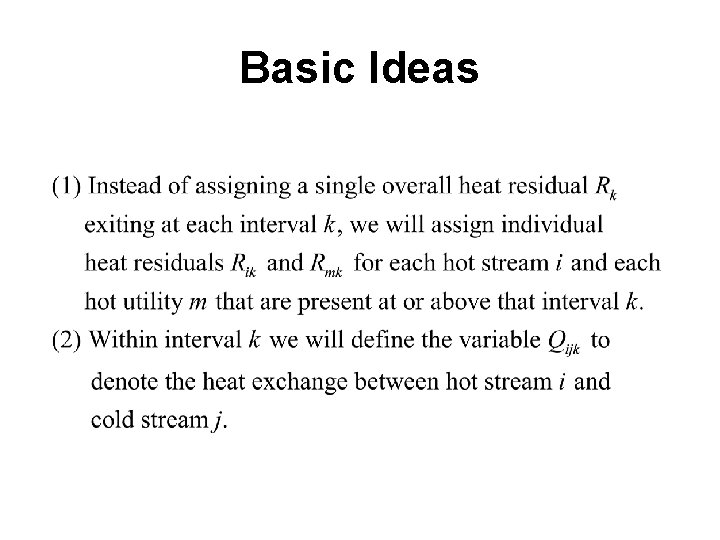 Basic Ideas 