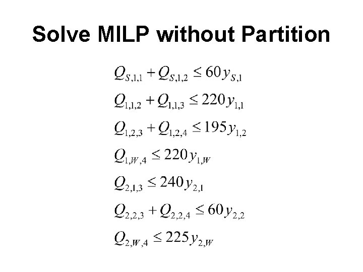 Solve MILP without Partition 