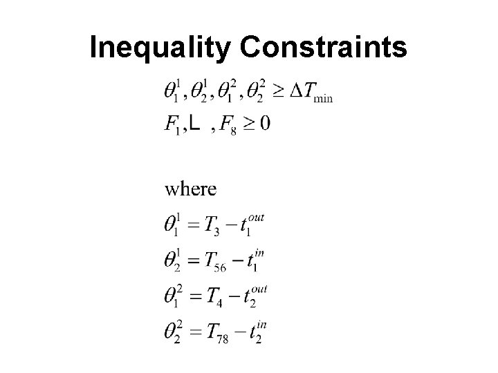Inequality Constraints 