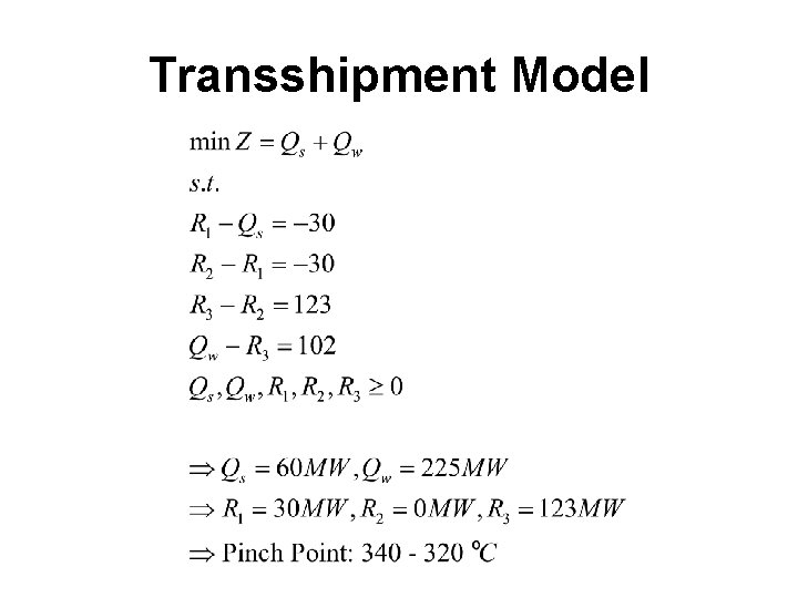 Transshipment Model 