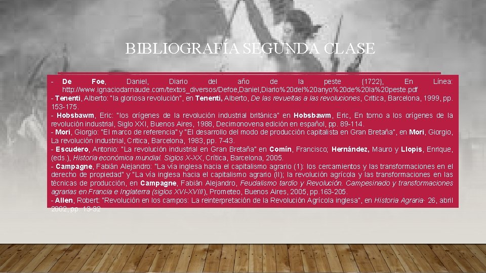 BIBLIOGRAFÍA SEGUNDA CLASE - De Foe, Daniel, Diario del año de la peste {1722},