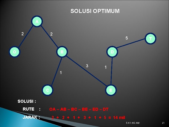 SOLUSI OPTIMUM A 2 2 O 5 B T D 3 1 1 C