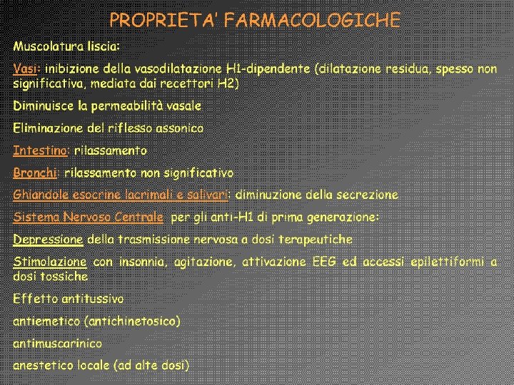Antistaminici Giuseppe Nocentini, Dip. di Medicina Clinica e Sperimentale, Università degli Studi di Perugia