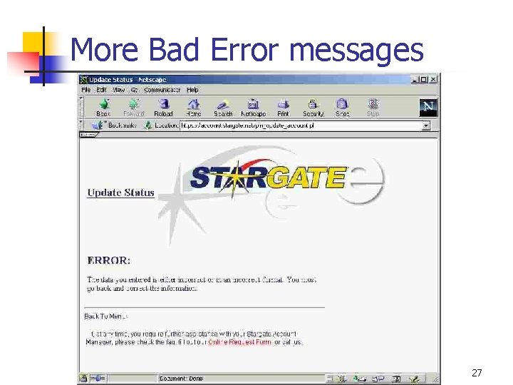 More Bad Error messages 27 