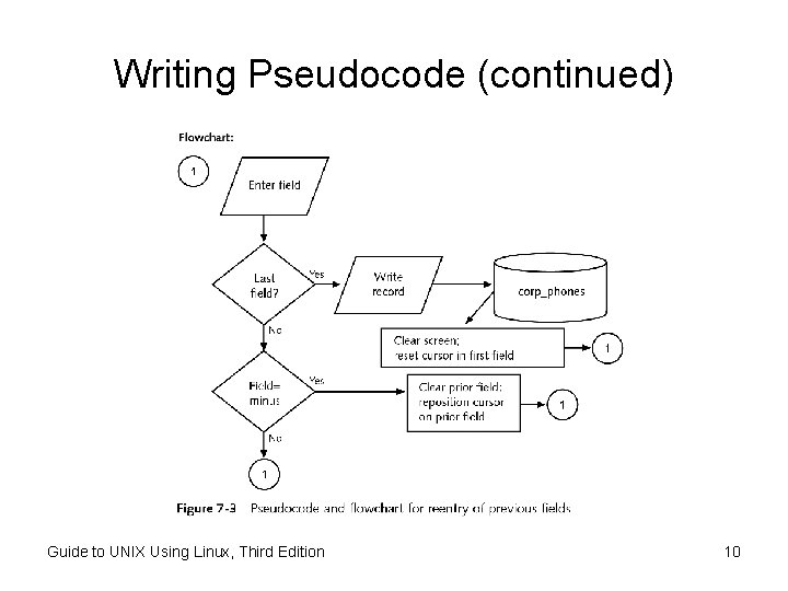 Writing Pseudocode (continued) Guide to UNIX Using Linux, Third Edition 10 Writing Pseudocode (continued) Guide to UNIX Using Linux, Third Edition 10