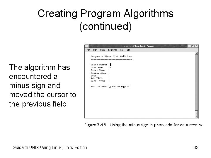Creating Program Algorithms (continued) The algorithm has encountered a minus sign and moved the Creating Program Algorithms (continued) The algorithm has encountered a minus sign and moved the