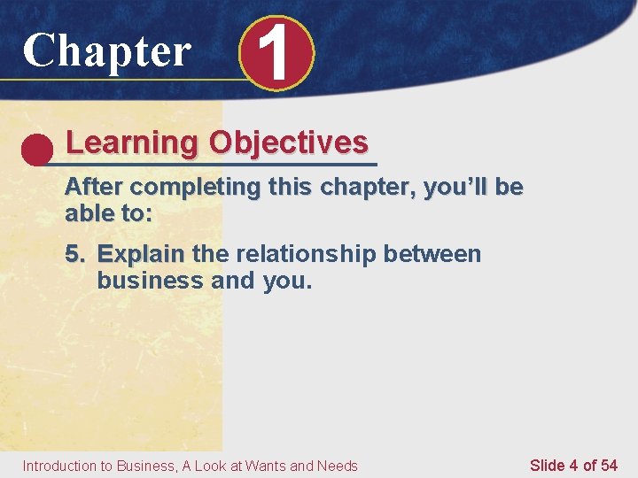 Chapter 1 Learning Objectives After completing this chapter, you’ll be able to: 5. Explain