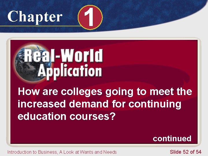 Chapter 1 How are colleges going to meet the increased demand for continuing education