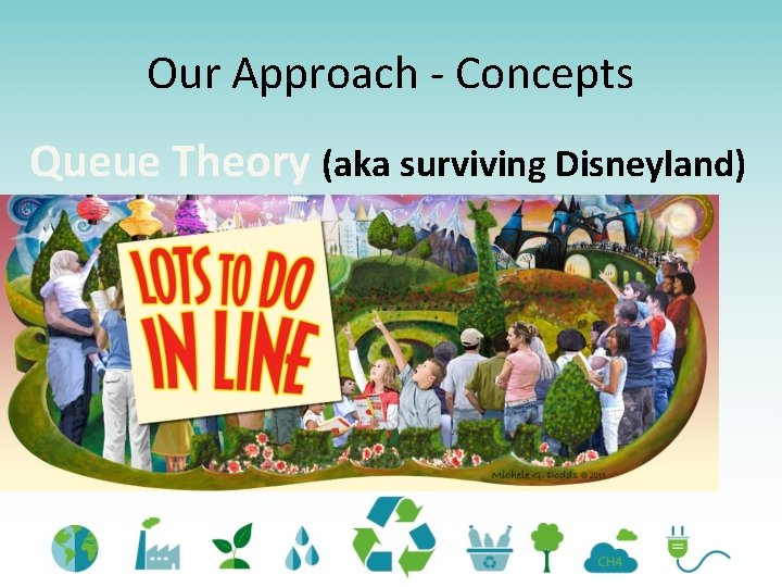 Our Approach - Concepts Queue Theory (aka surviving Disneyland) 