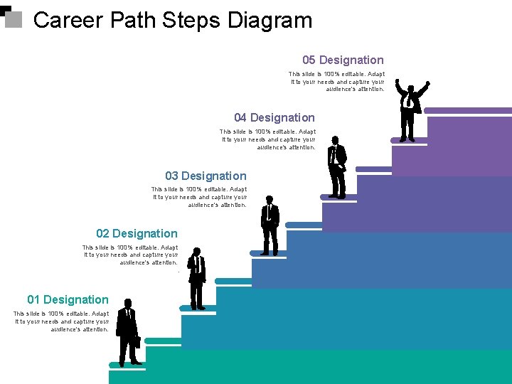 Career Path Steps Diagram 05 Designation This slide is 100% editable. Adapt it to