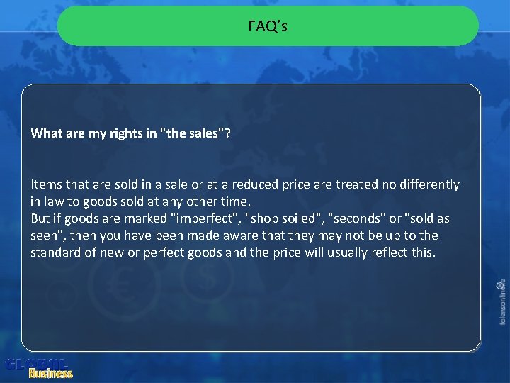 Chapter 3: Resolving consumer conflict: legislative methods FAQ’s What are my rights in "the