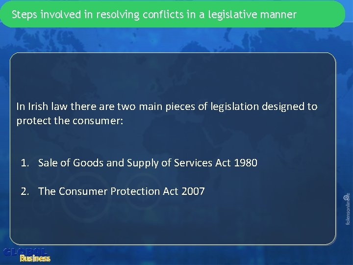 Chapter 3: Resolving consumer conflict: legislative methods Steps involved in resolving conflicts in a