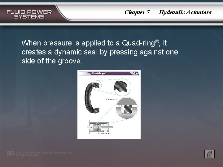 Chapter 7 — Hydraulic Actuators When pressure is applied to a Quad-ring®, it creates