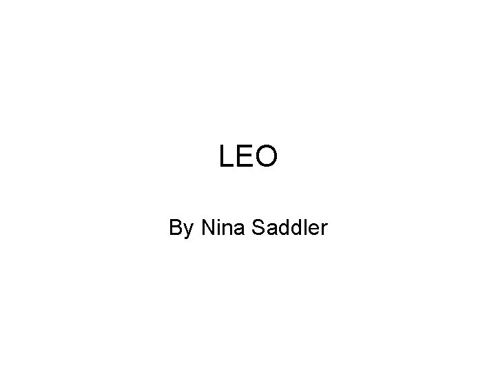 LEO By Nina Saddler 