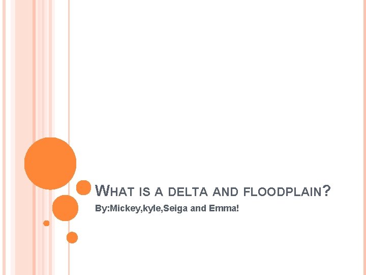 WHAT IS A DELTA AND FLOODPLAIN? By: Mickey, kyle, Seiga and Emma! 