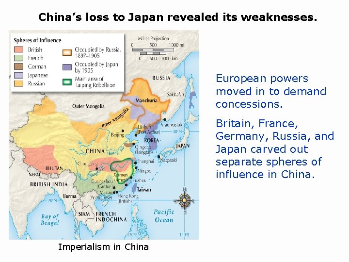China’s loss to Japan revealed its weaknesses. European powers moved in to demand concessions.