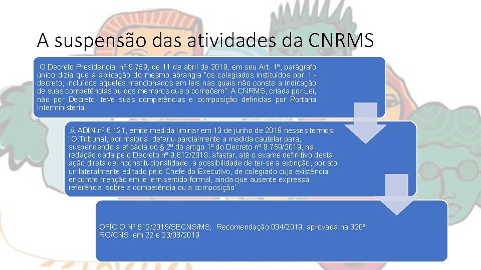 A suspensão das atividades da CNRMS O Decreto Presidencial nº 9. 759, de 11