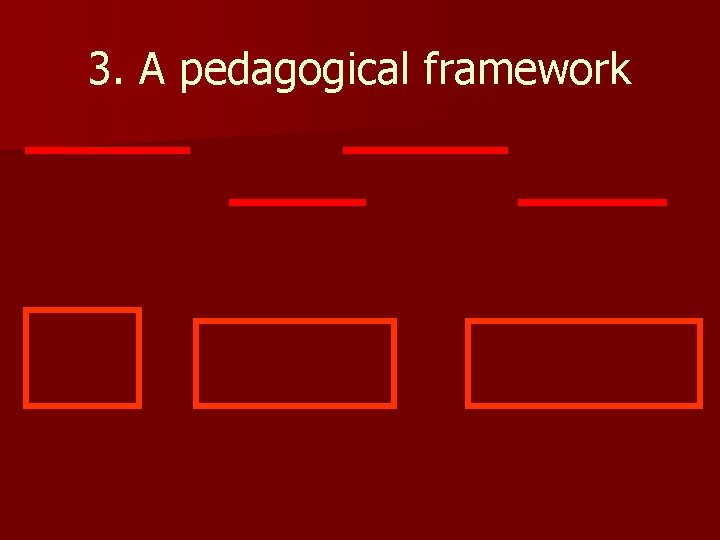 3. A pedagogical framework 