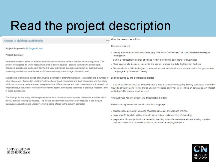 Read the project description 