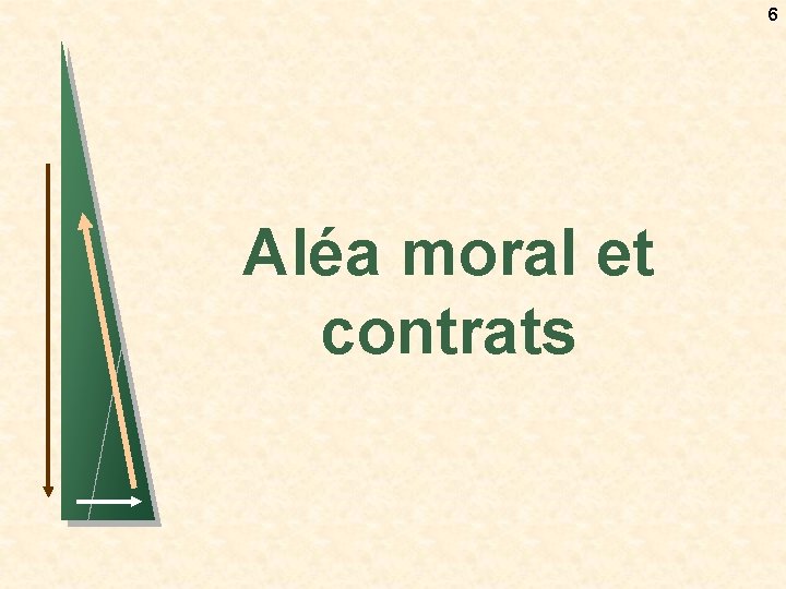 6 Aléa moral et contrats 