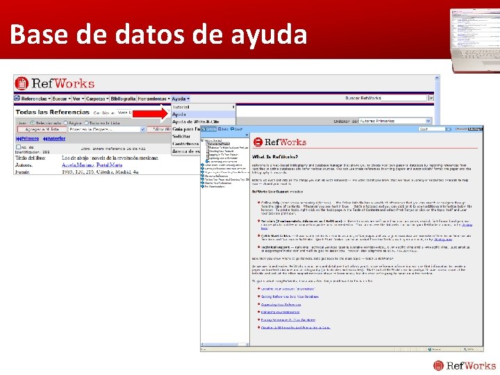 Base de datos de ayuda 