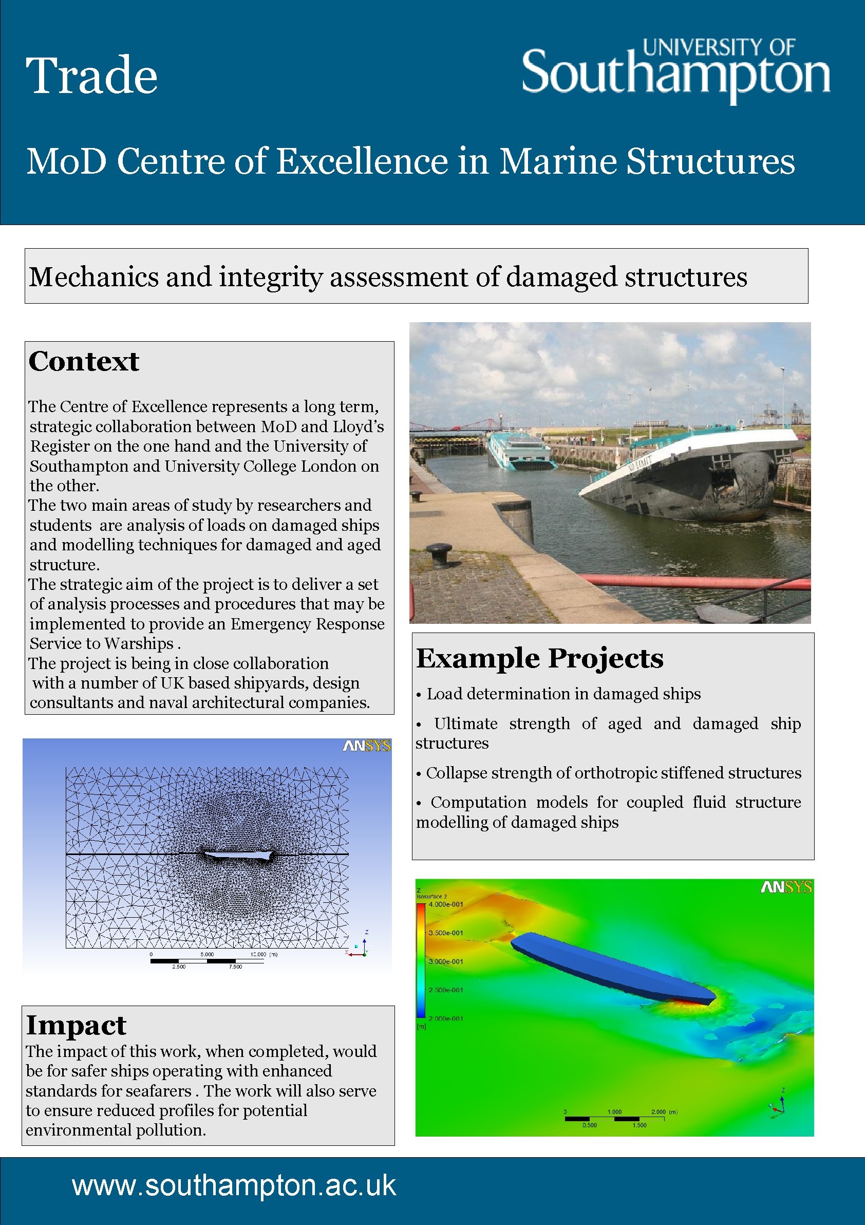 Trade Mo. D Centre of Excellence in Marine Structures Mechanics and integrity assessment of