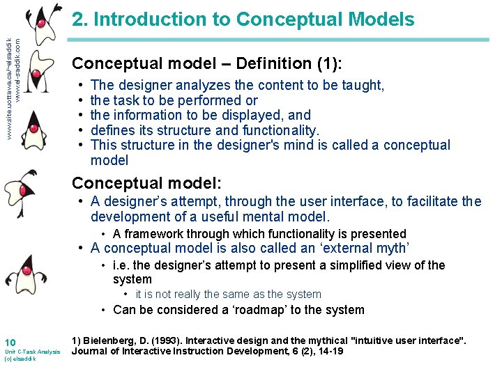 www. site. uottawa. ca/~elsaddik www. el-saddik. com 2. Introduction to Conceptual Models Conceptual model