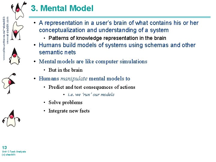 www. site. uottawa. ca/~elsaddik www. el-saddik. com 3. Mental Model • A representation in