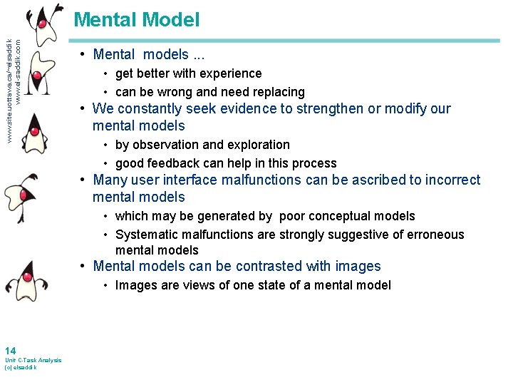 www. site. uottawa. ca/~elsaddik www. el-saddik. com Mental Model • Mental models. . .