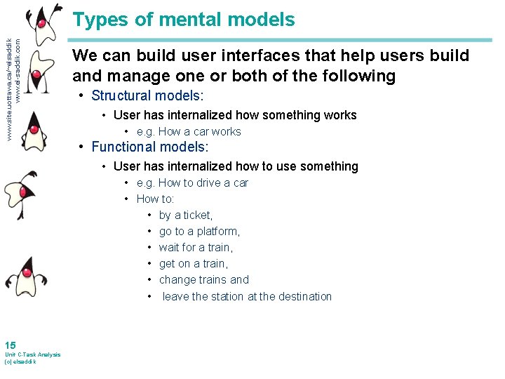 www. site. uottawa. ca/~elsaddik www. el-saddik. com Types of mental models We can build