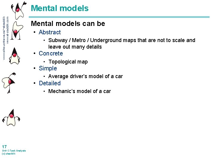 www. site. uottawa. ca/~elsaddik www. el-saddik. com Mental models can be • Abstract •