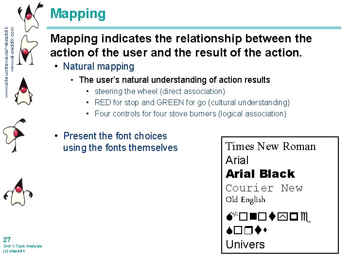 www. site. uottawa. ca/~elsaddik www. el-saddik. com Mapping indicates the relationship between the action